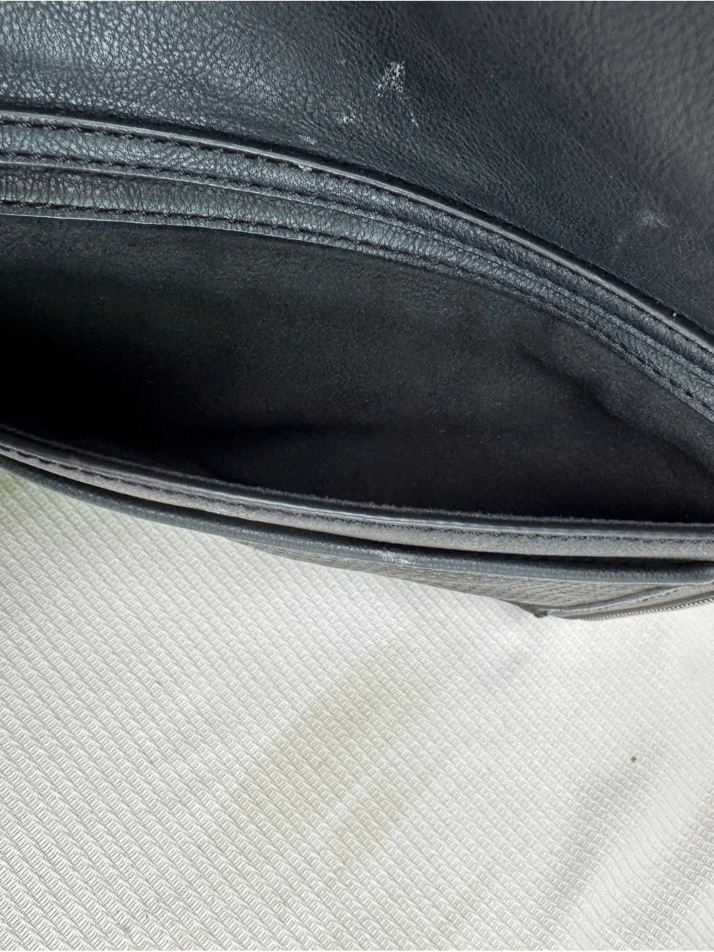 INC Black Leather Envelope Clutch Bag